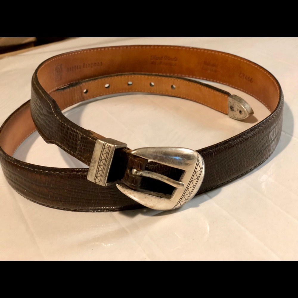Martin Dingman Brown Men’s Calfskin Belt Size 36